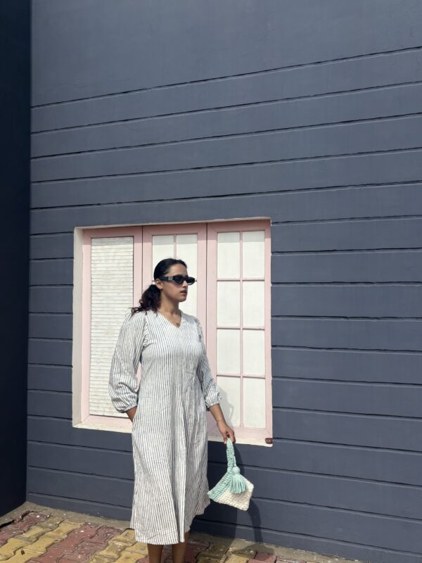 Coastal Calm Striped Midi Dress