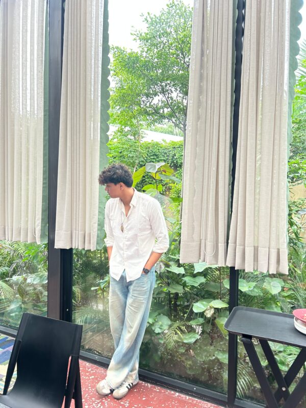 White Shirt with Subtle Yellow Hue