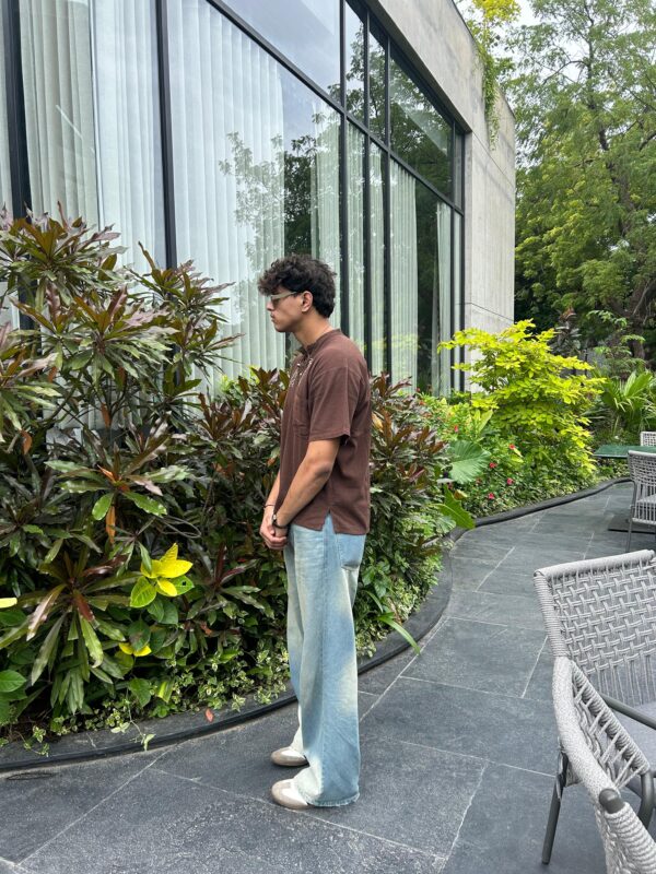 Embroidered Earthy Brown Shirt